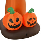 Halloween inflatable dead tree base with two jack-o'-lantern pumpkins and green stem caps
