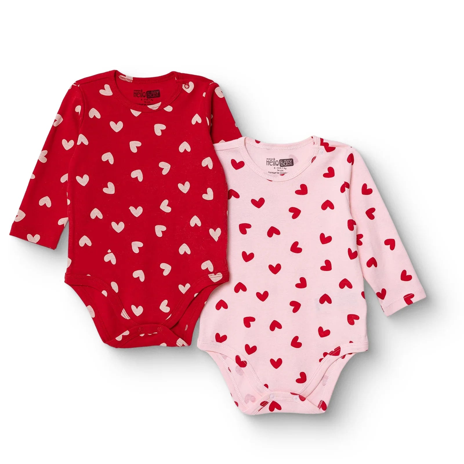 HelloBaby Long Sleeve Body 2 pcs - Red