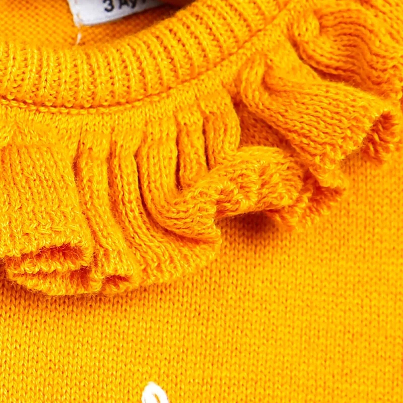 HelloBaby Newborn Knit Ruffled Jumpsuit - Mustard