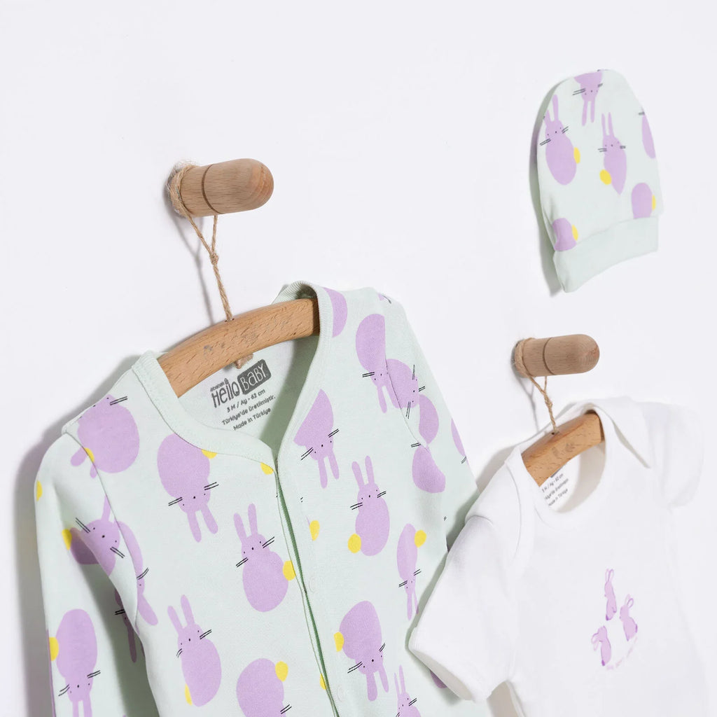 HelloBaby Newborn Baby Cute Elephant Jumpsuit - Ecru