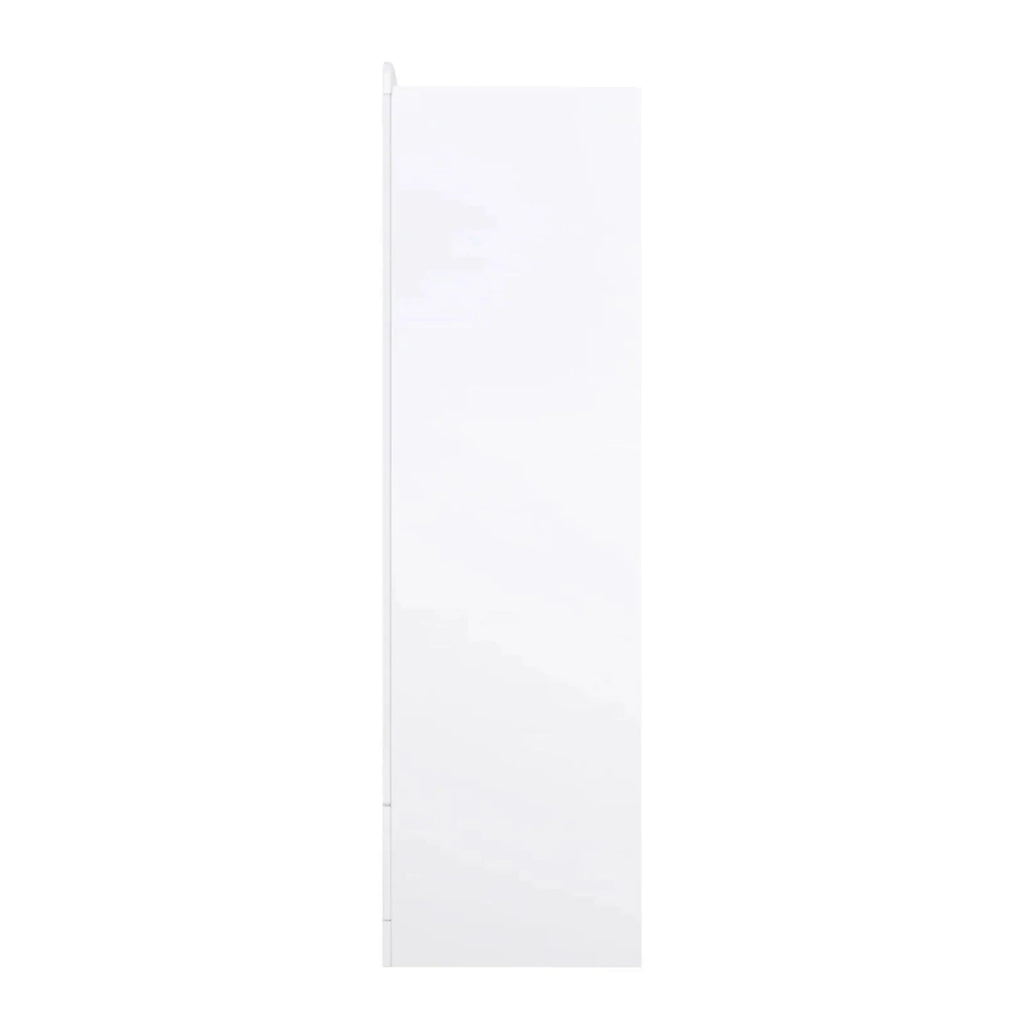 White wardrobe cabinet side panel with vertical edge and recessed seam