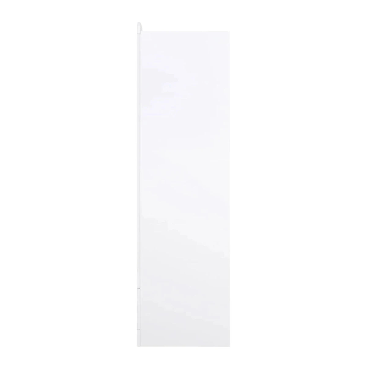 White wardrobe cabinet side panel with vertical edge and recessed seam
