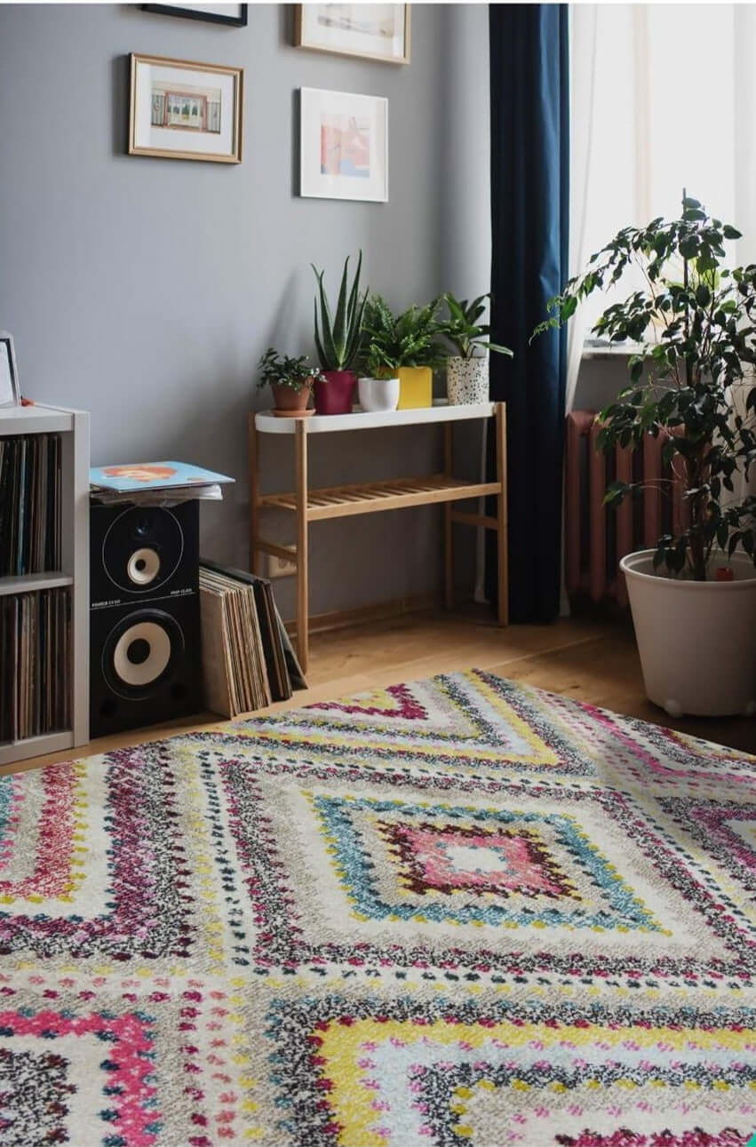 Villa Multicolour Diamond Rug