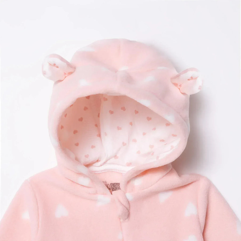 HelloBaby Newborn Polar Footed Jumpsuit - Pink Printed - Bobobiy