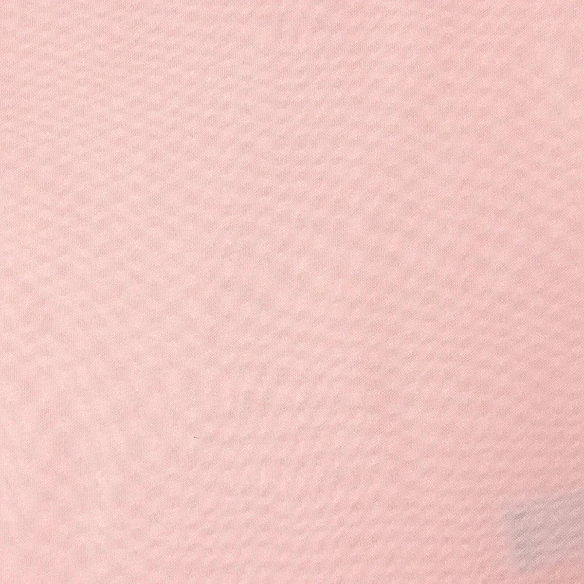 Powder pink jersey fabric baby top with smooth knit texture