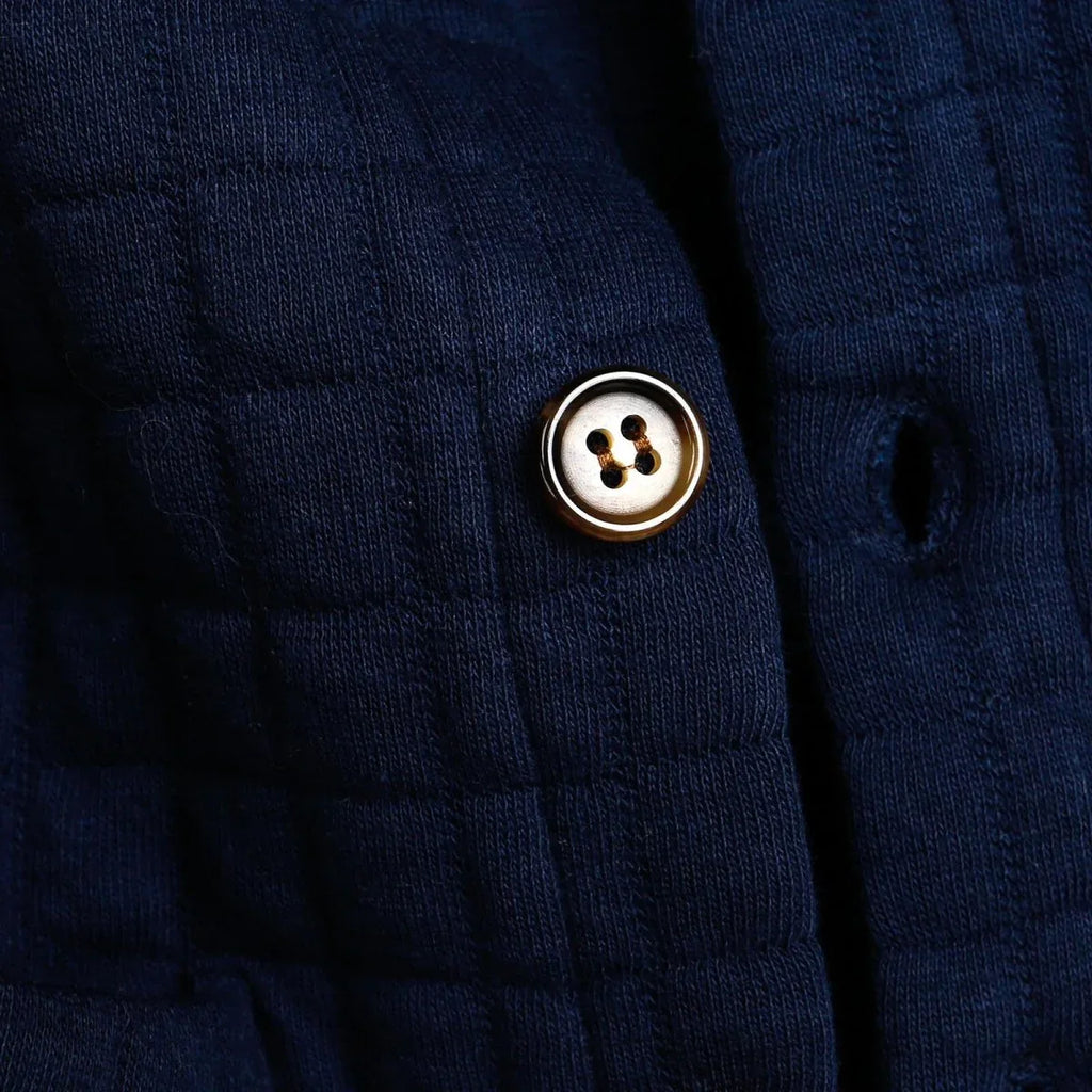 Tuffy Quilted Cardigan - Navy Blue - Bobobiy