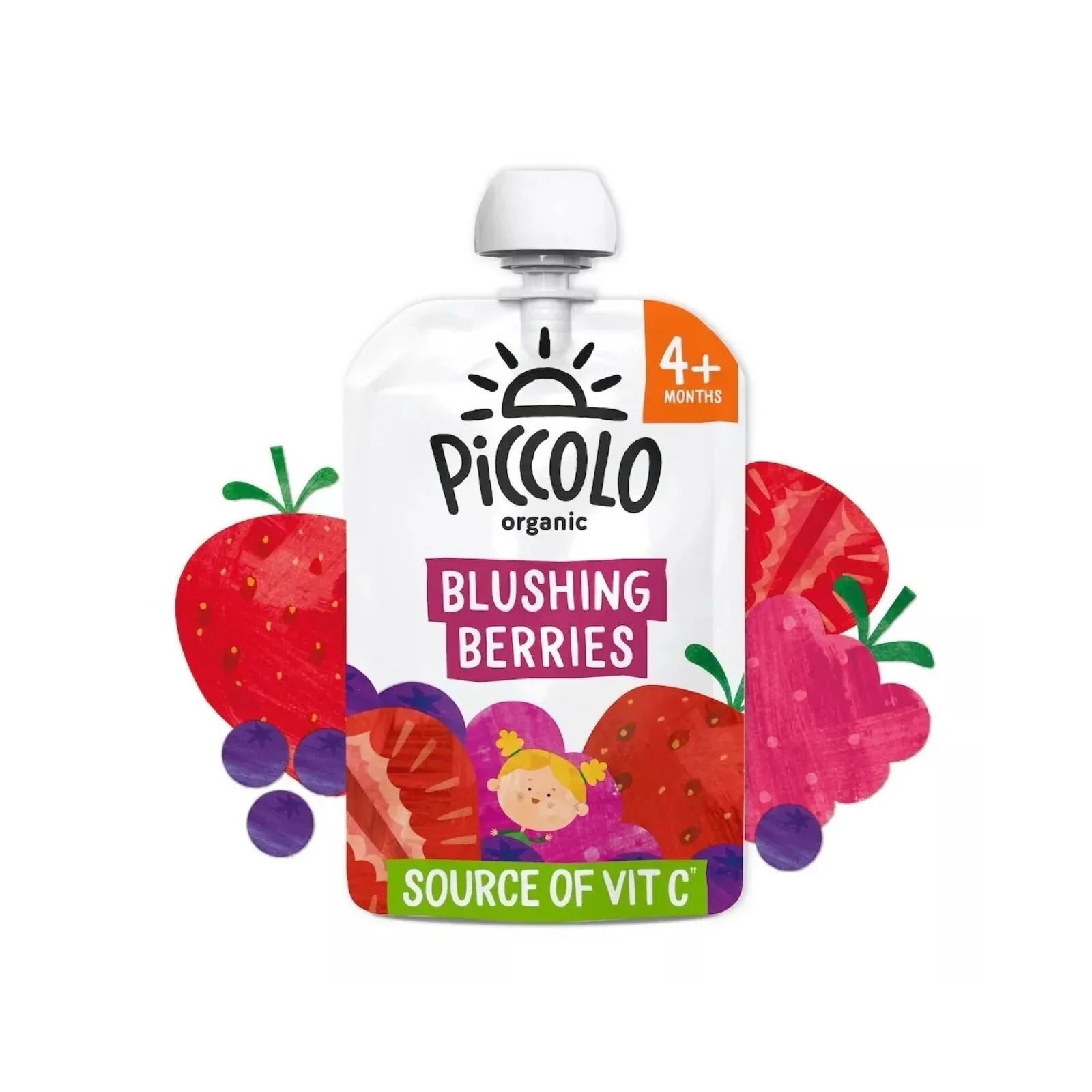 Piccolo Organic Blushing Berries Pear & Banana 4+ months 100g