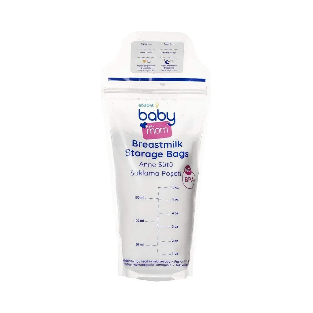 Baby breast milk storage bag pouch with measurement markings and zip seal top
