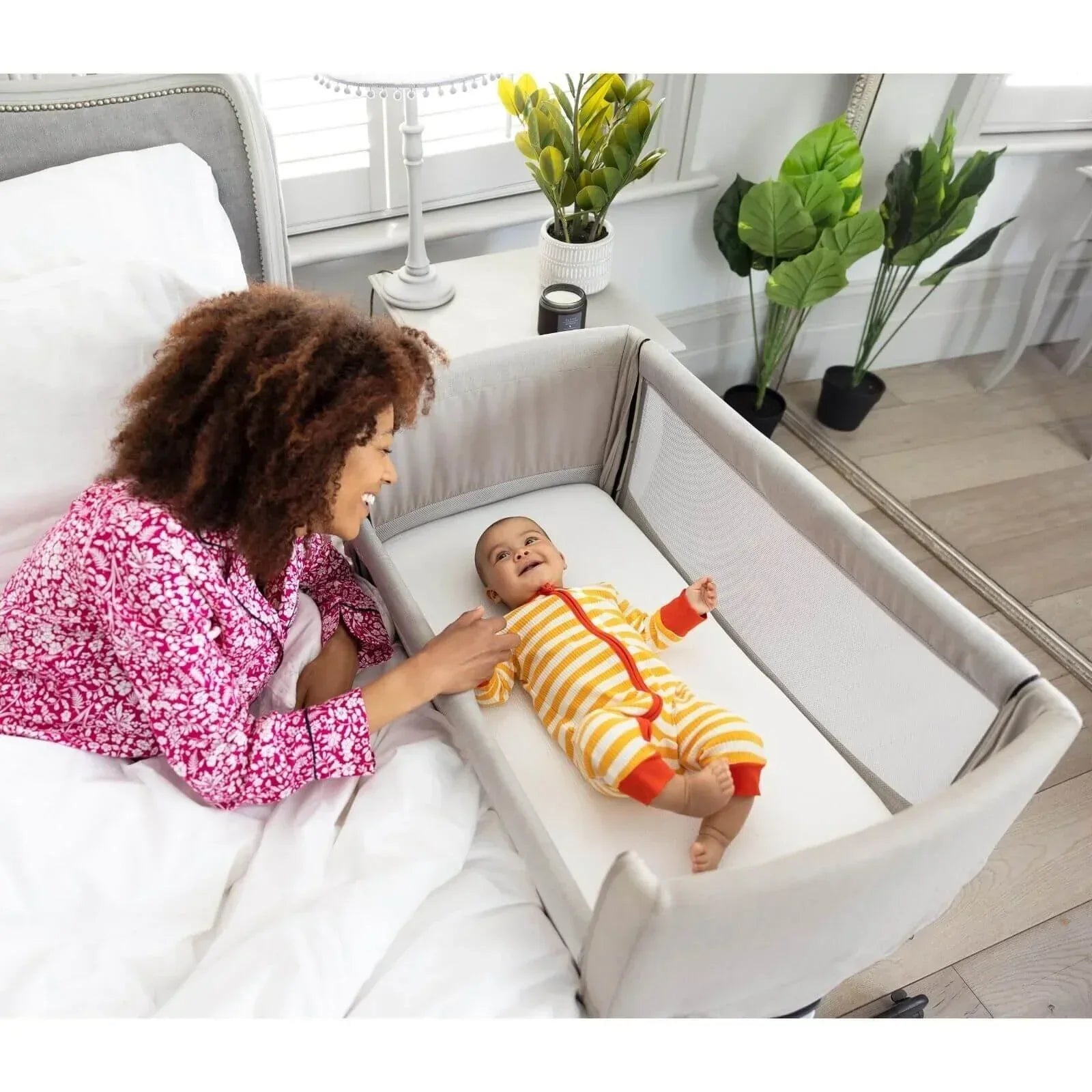 Joie Roomie Go Baby Bedside Crib - Clay - Bobobiy