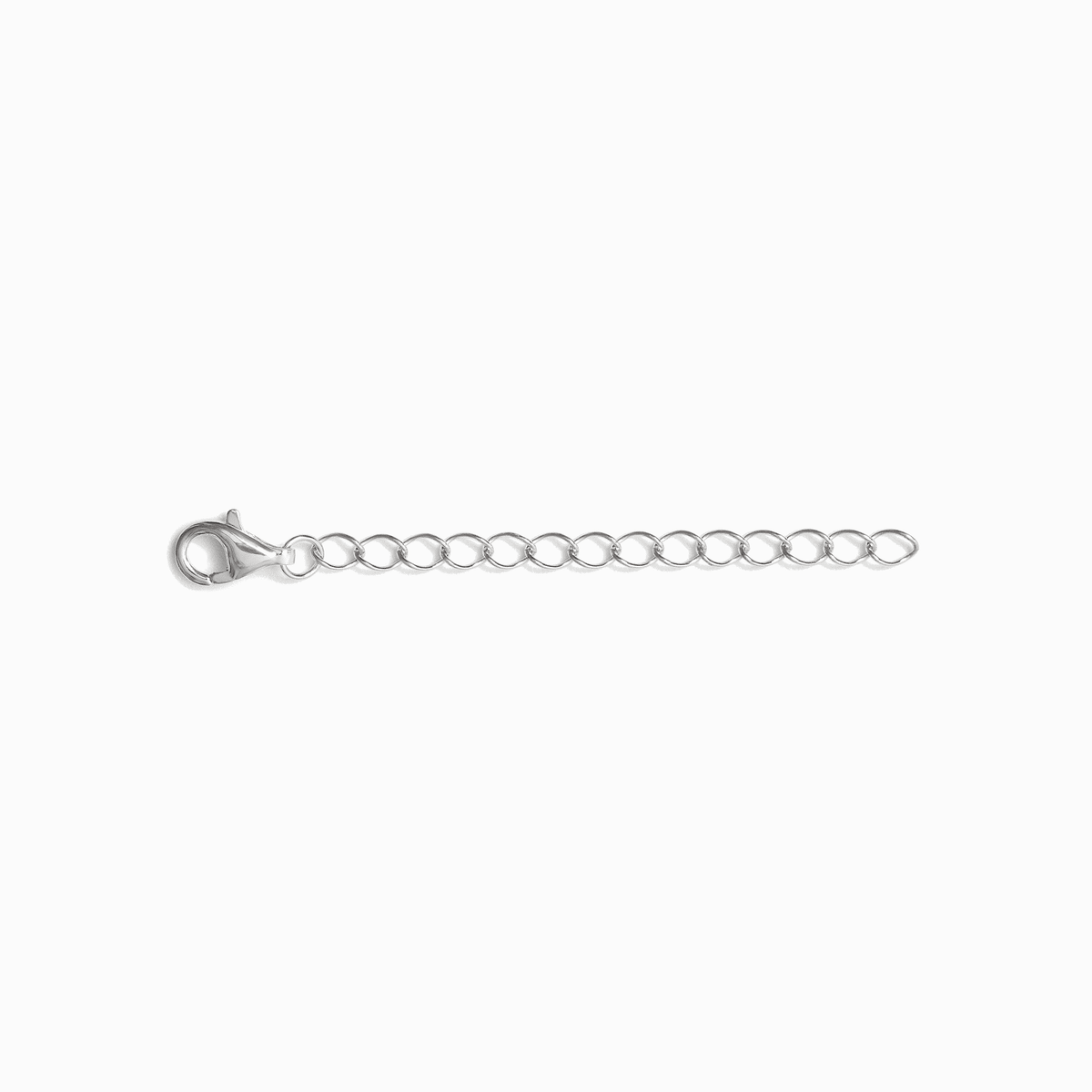Sterling silver 2-inch necklace chain extender with round link chain and ring clasp