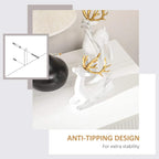 White three-drawer chest with gold legs and anti-tipping stability design