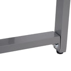 Grey end table leg with crossbar joint and adjustable foot cap
