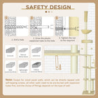 PawHut 230 250cm Floor to Ceiling Climbing Cat Tree Tower Beige