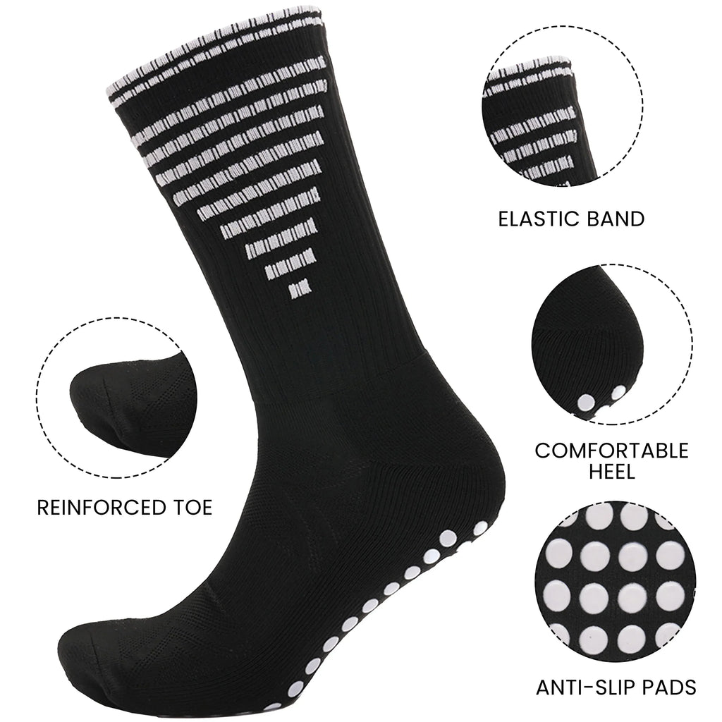 3-pairs-black-anti-slip-football-grip-socks-for-men-sports-socks-for-gym-running-yoga-trekking-hiking-by-sock-stack-socks-1176950091 - Bobobiy