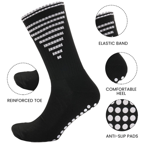 3-pairs-black-anti-slip-football-grip-socks-for-men-sports-socks-for-gym-running-yoga-trekking-hiking-by-sock-stack-socks-1176950091 - Bobobiy