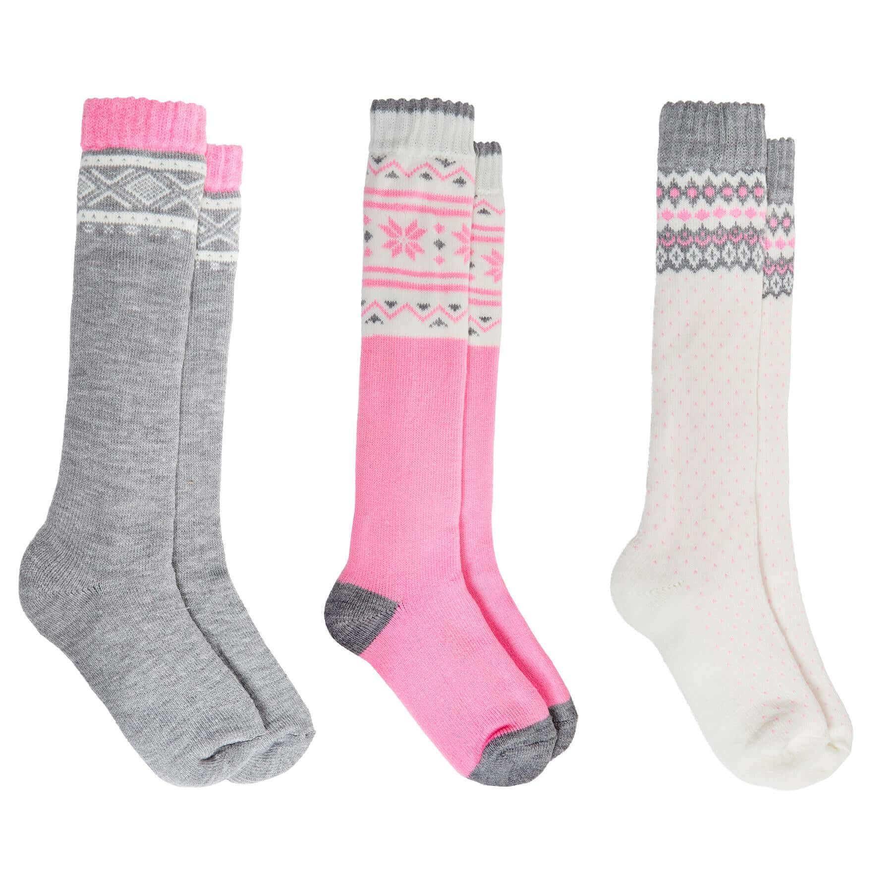 3-pairs-thermal-women-s-wellington-socks-for-hiking-and-skiing-with-reinforced-heel-and-toe-cushioning-uk-4-7-assorted-colours-daisy-dreamer-nordic-4-7-socks-1176513998 - Bobobiy