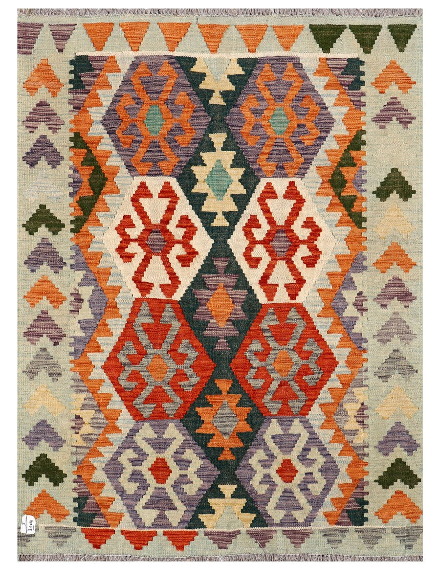 Maimana Afghanistan Kilim Rug - 139 x102 cm - Handmade