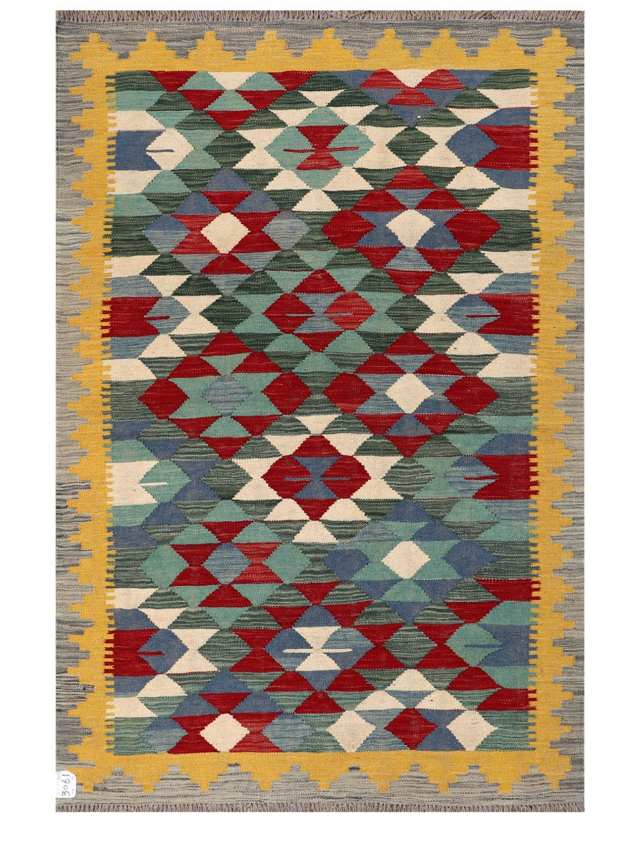 Maimana Afghanistan Kilim Rug - 179 x118 cm - Handmade