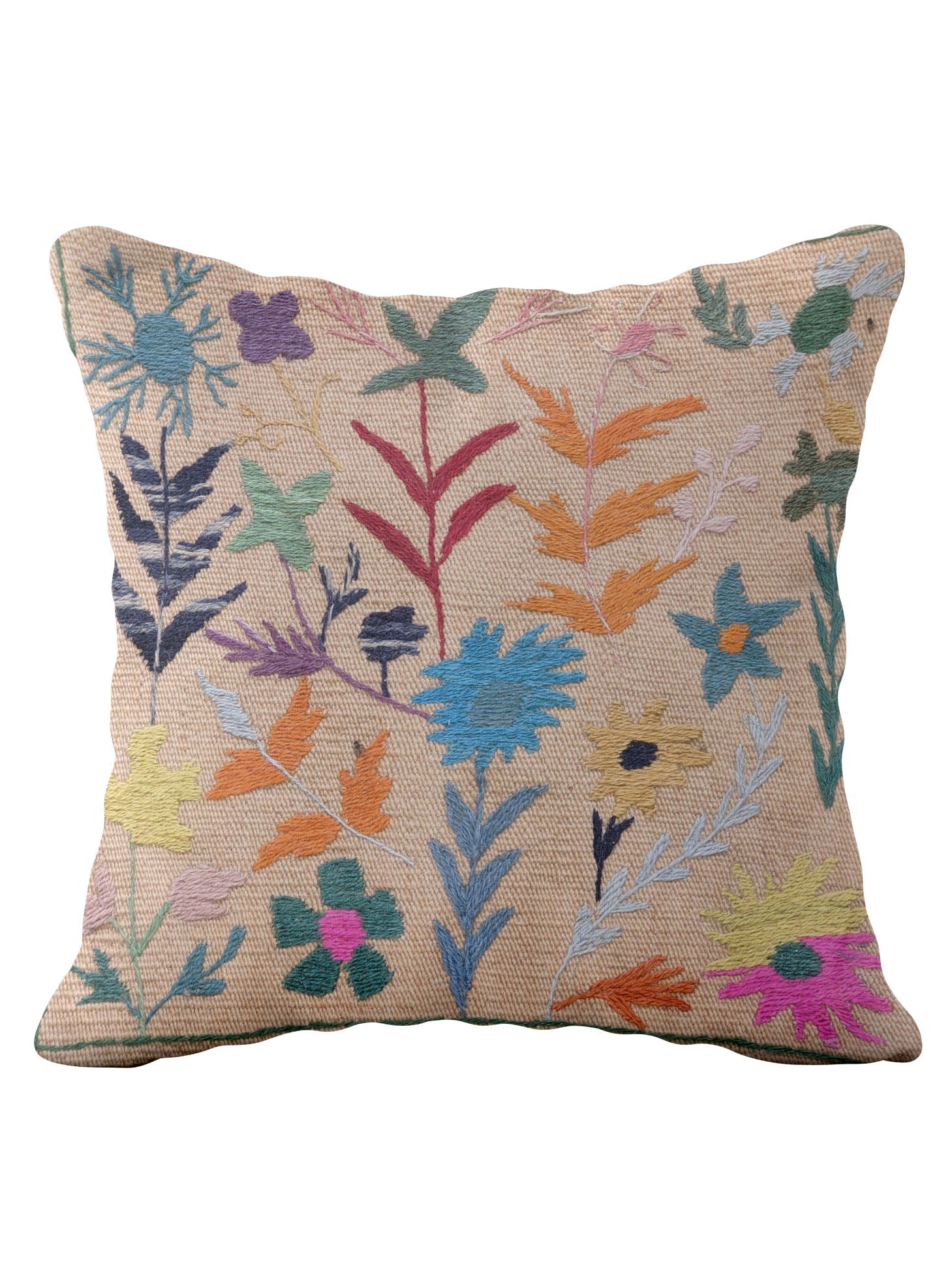 Suzani Hand Embroidered Cushion Cover - 45 x 45 cm - Handmade