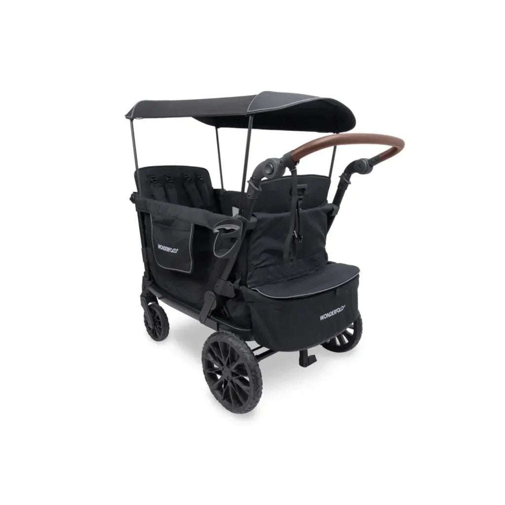 Wonderfold L4 Quad Stroller Wagon - Black - Bobobiy