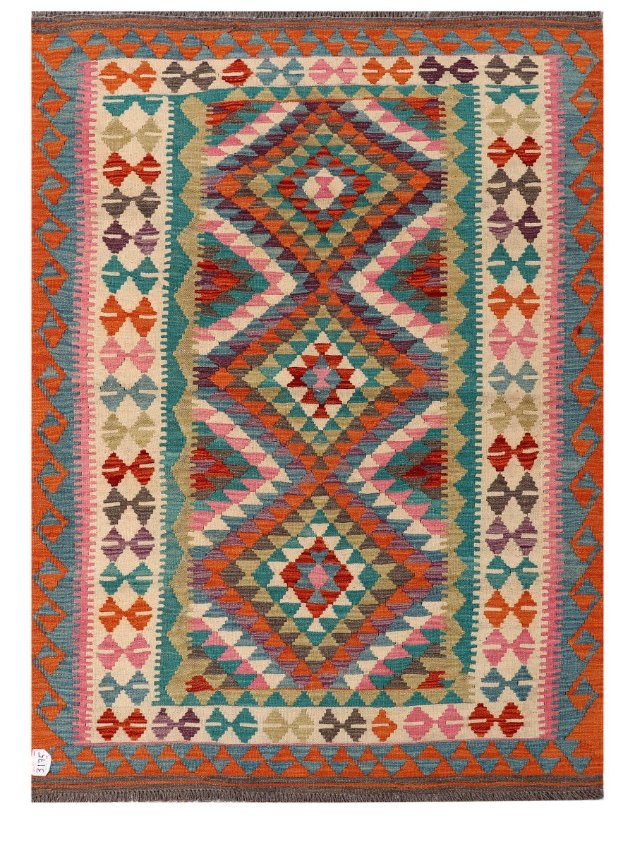 Maimana Afghanistan Kilim Rug - 181 x131 cm - Handmade