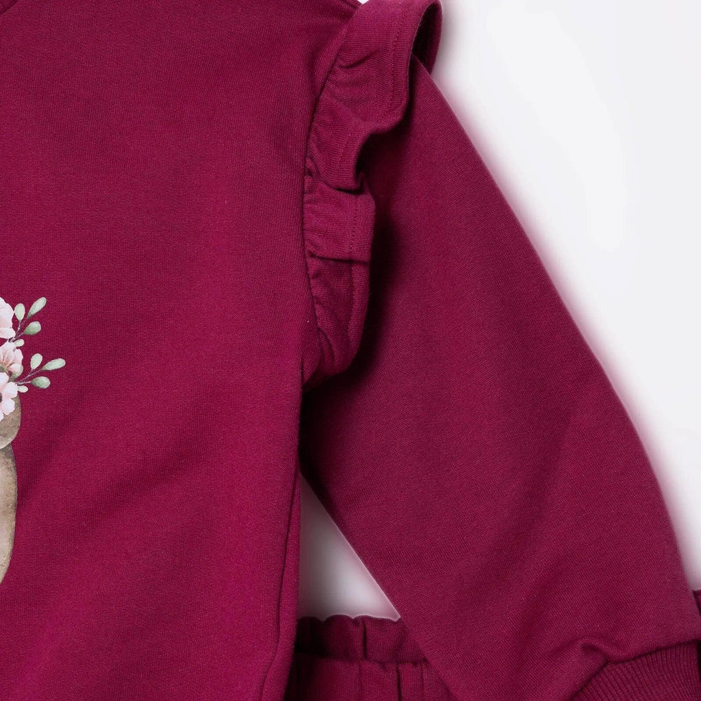 HelloBaby Jogging Set - Maroon - Bobobiy