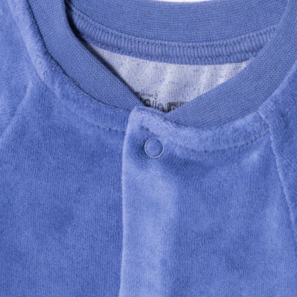 HelloBaby Newborn Velvet Footless Jumpsuit - Indigo