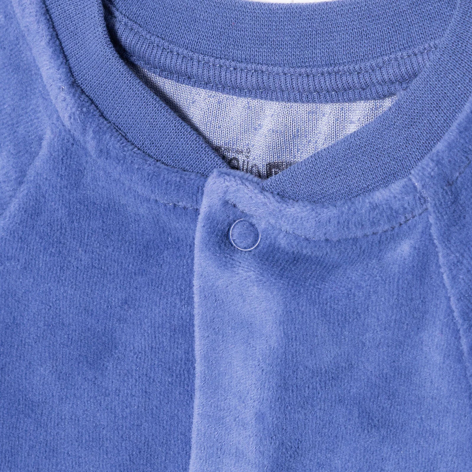 HelloBaby Newborn Velvet Footless Jumpsuit - Indigo