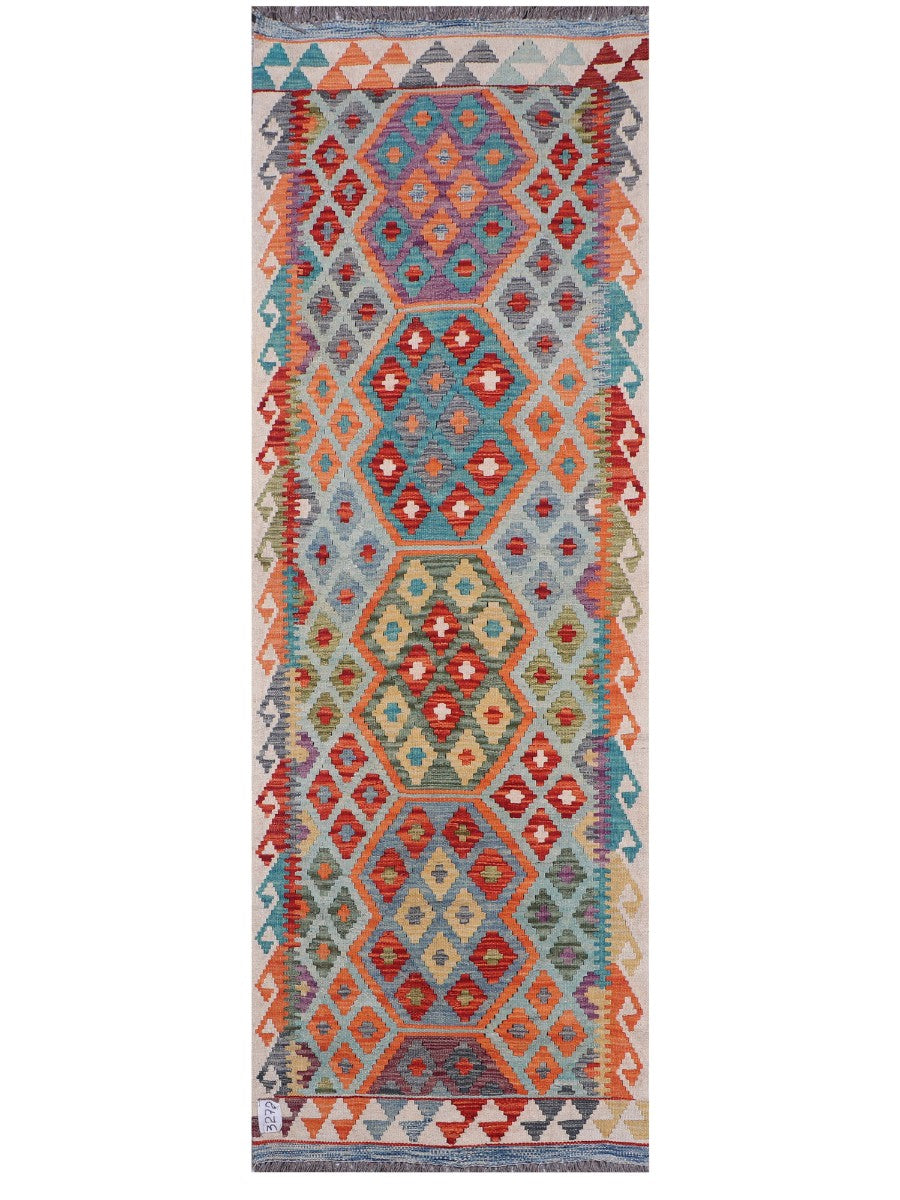 Maimana Afghanistan Kilim Rug - 214 x73 cm - Handmade