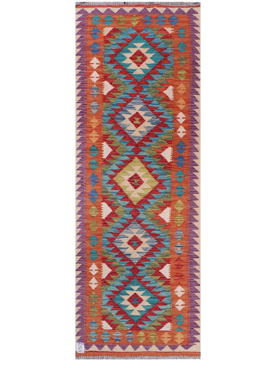 Maimana Afghanistan Kilim Rug - 194 x68 cm - Handmade