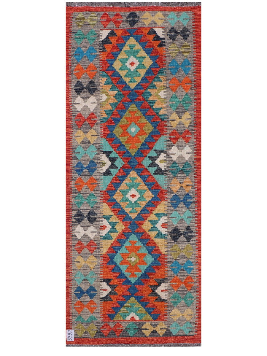 Maimana Afghanistan Kilim Rug - 188 x74 cm - Handmade