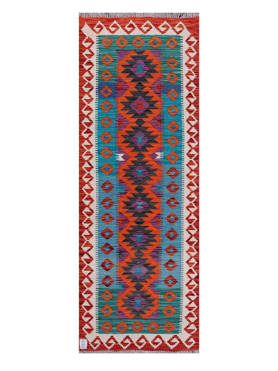 Maimana Afghanistan Kilim Rug - 195 x69 cm - Handmade