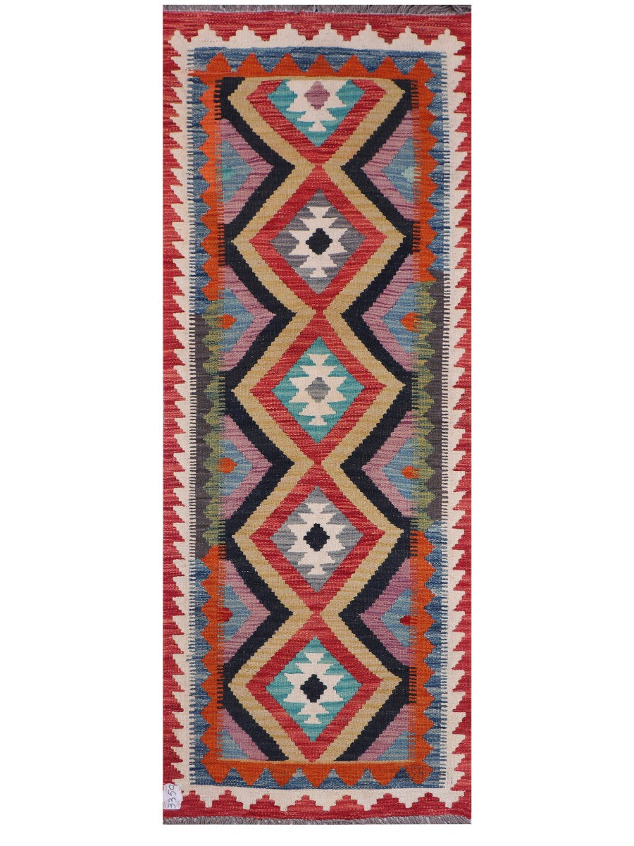 Maimana Afghanistan Kilim Rug - 191 x72 cm - Handmade