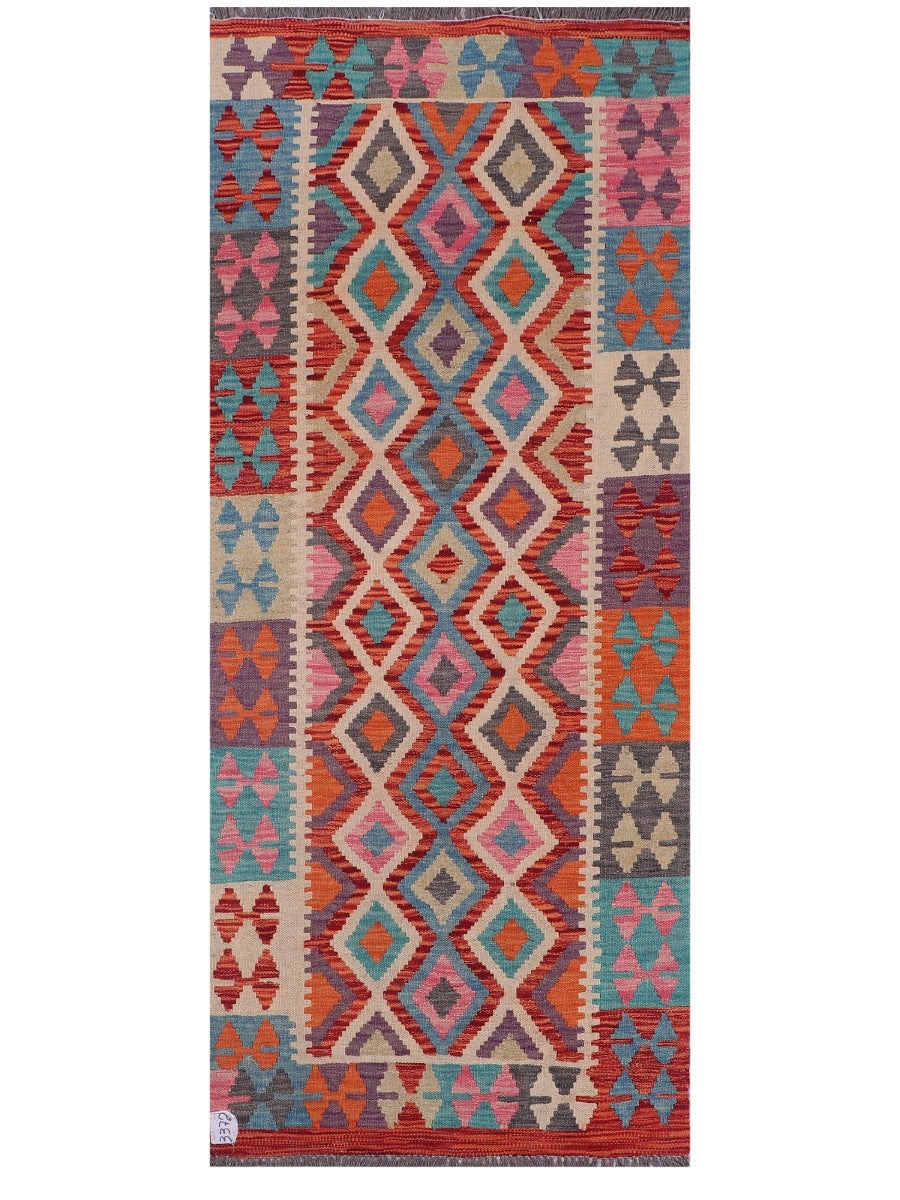 Maimana Afghanistan Kilim Rug - 193 x79 cm - Handmade
