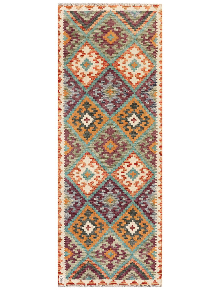 Maimana Afghanistan Kilim Rug - 196 x74 cm - Handmade