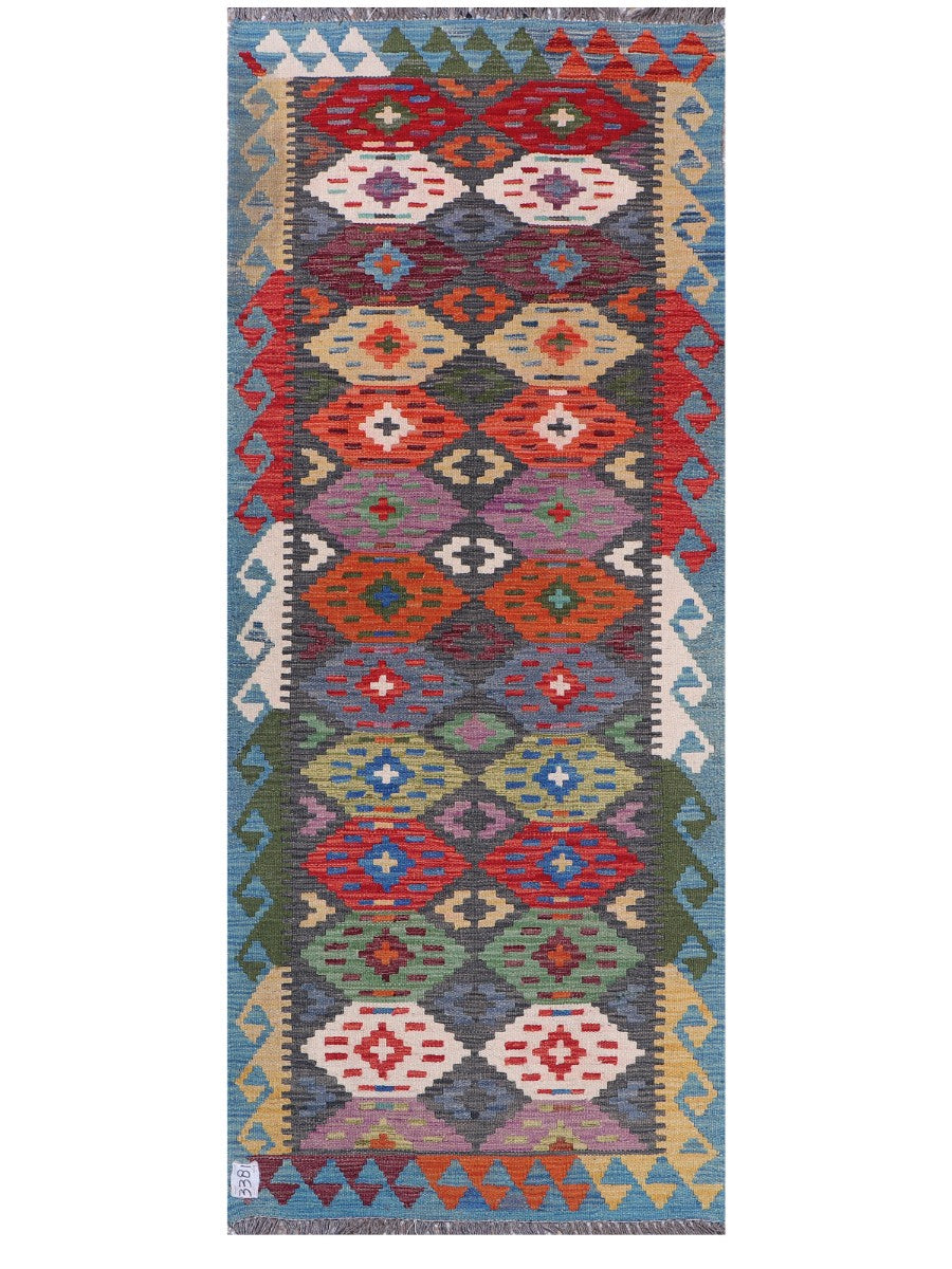 Maimana Afghanistan Kilim Rug - 197 x80 cm - Handmade