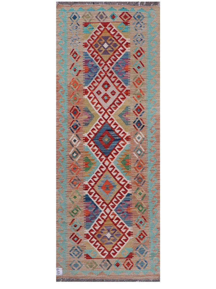 Maimana Afghanistan Kilim Rug - 204 x76 cm - Handmade