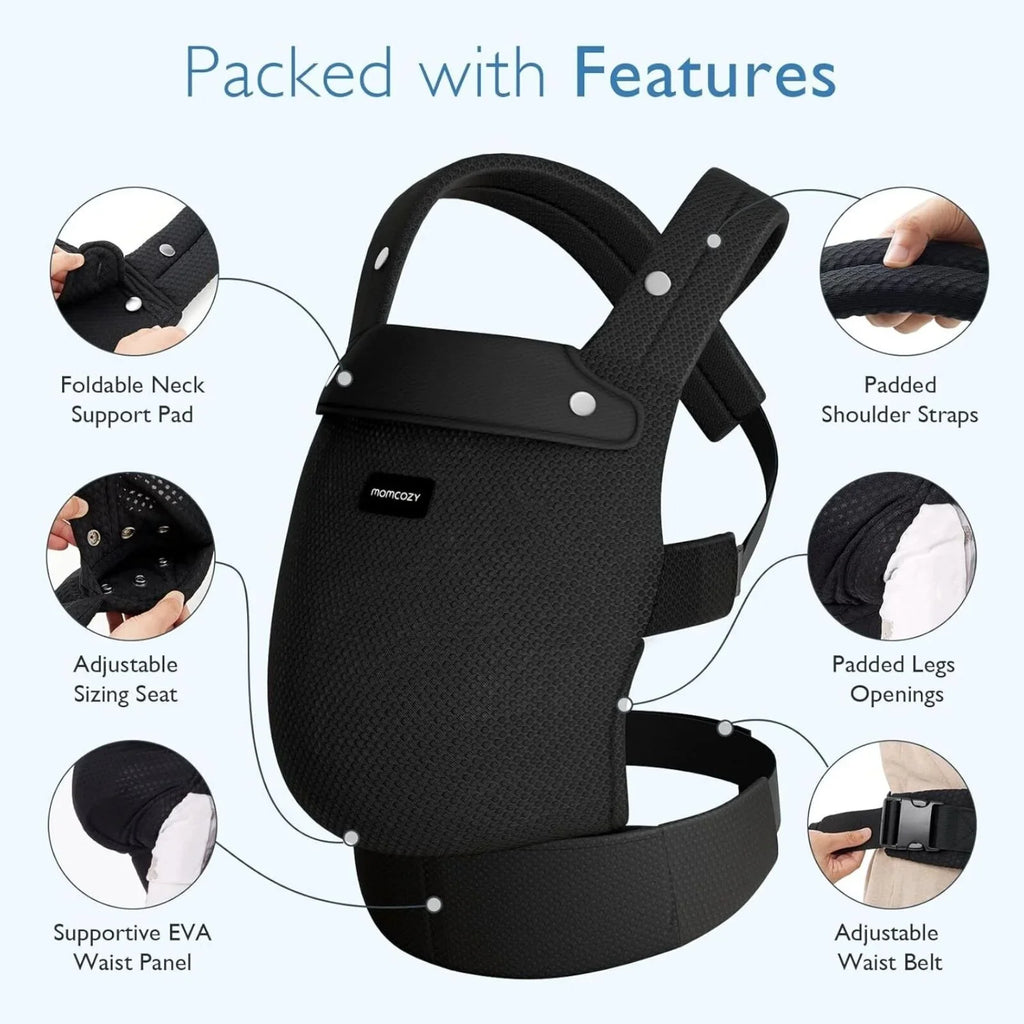 Momcozy Baby Carrier Newborn to Toddler Air Mesh - Black