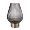 33cm-led-glass-footed-ridged-lamp-blue-426577 - Bobobiy