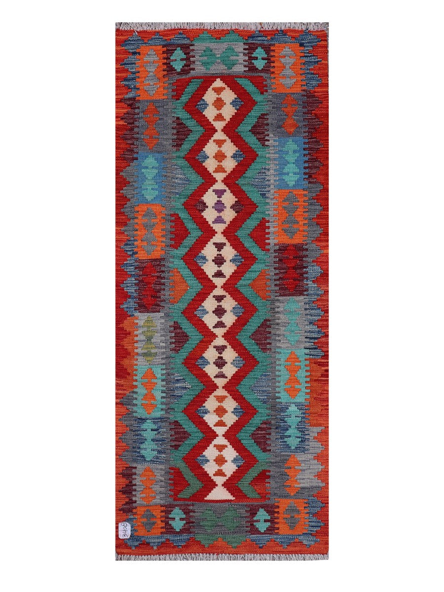 Maimana Afghanistan Kilim Rug - 189 x75 cm - Handmade