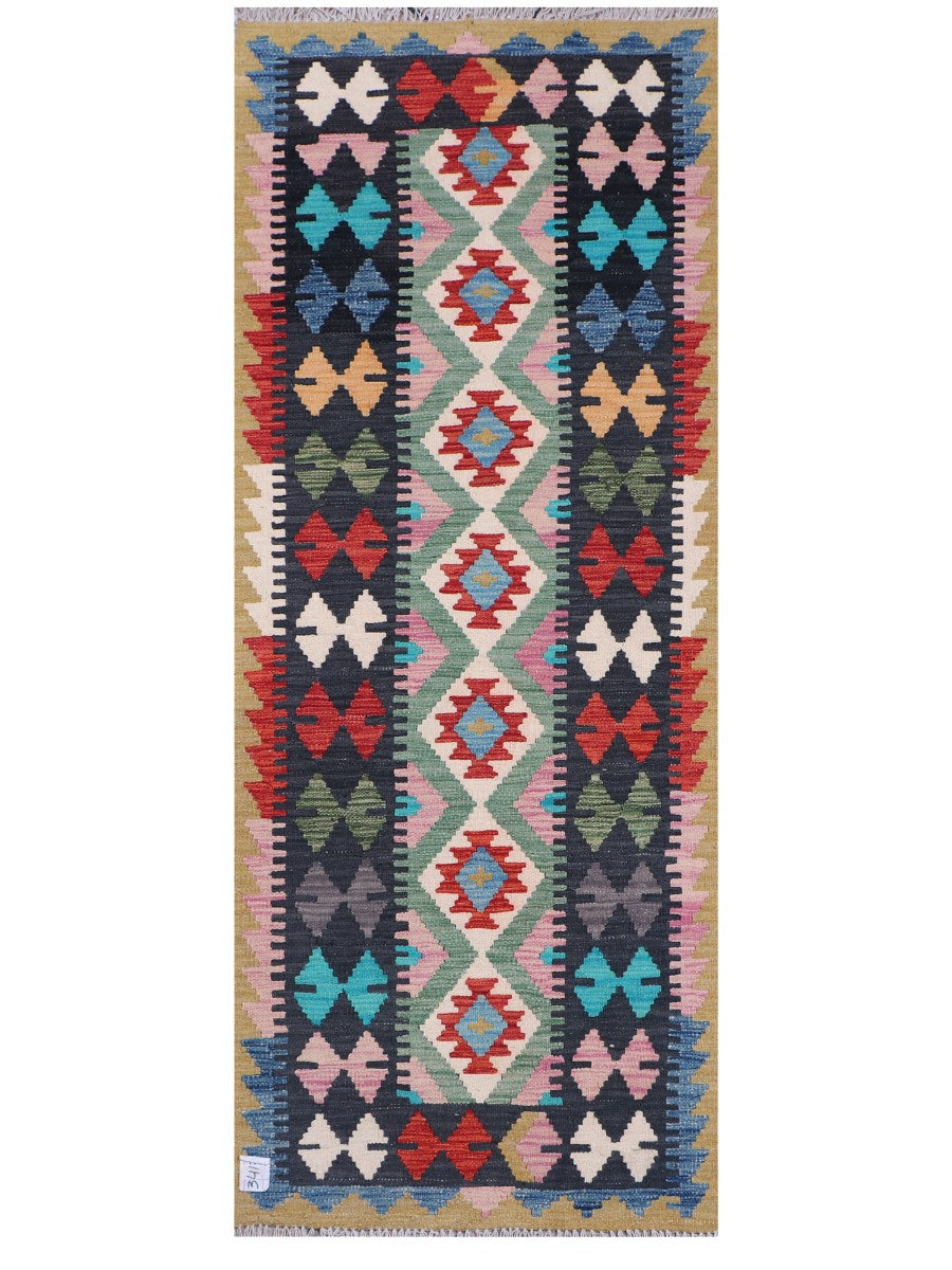 Maimana Afghanistan Kilim Rug - 198 x78 cm - Handmade