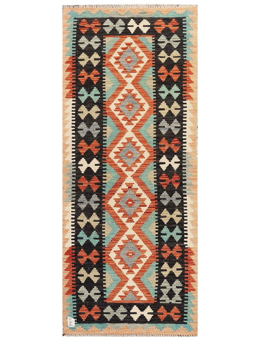 Maimana Afghanistan Kilim Rug - 187 x76 cm - Handmade