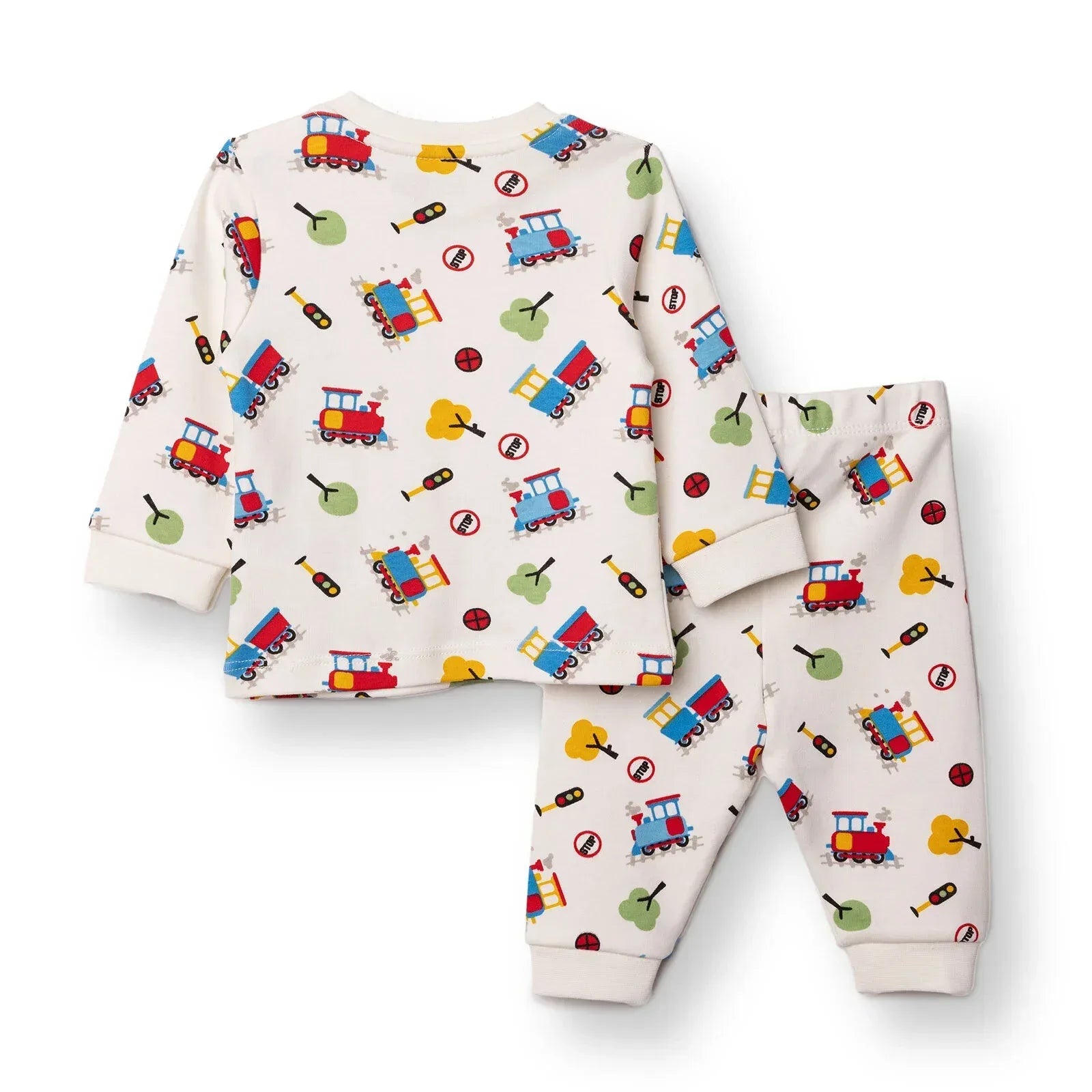 HelloBaby Christmas Baby Boy Long Sleeve Pyjamas Set - Ecru - Bobobiy