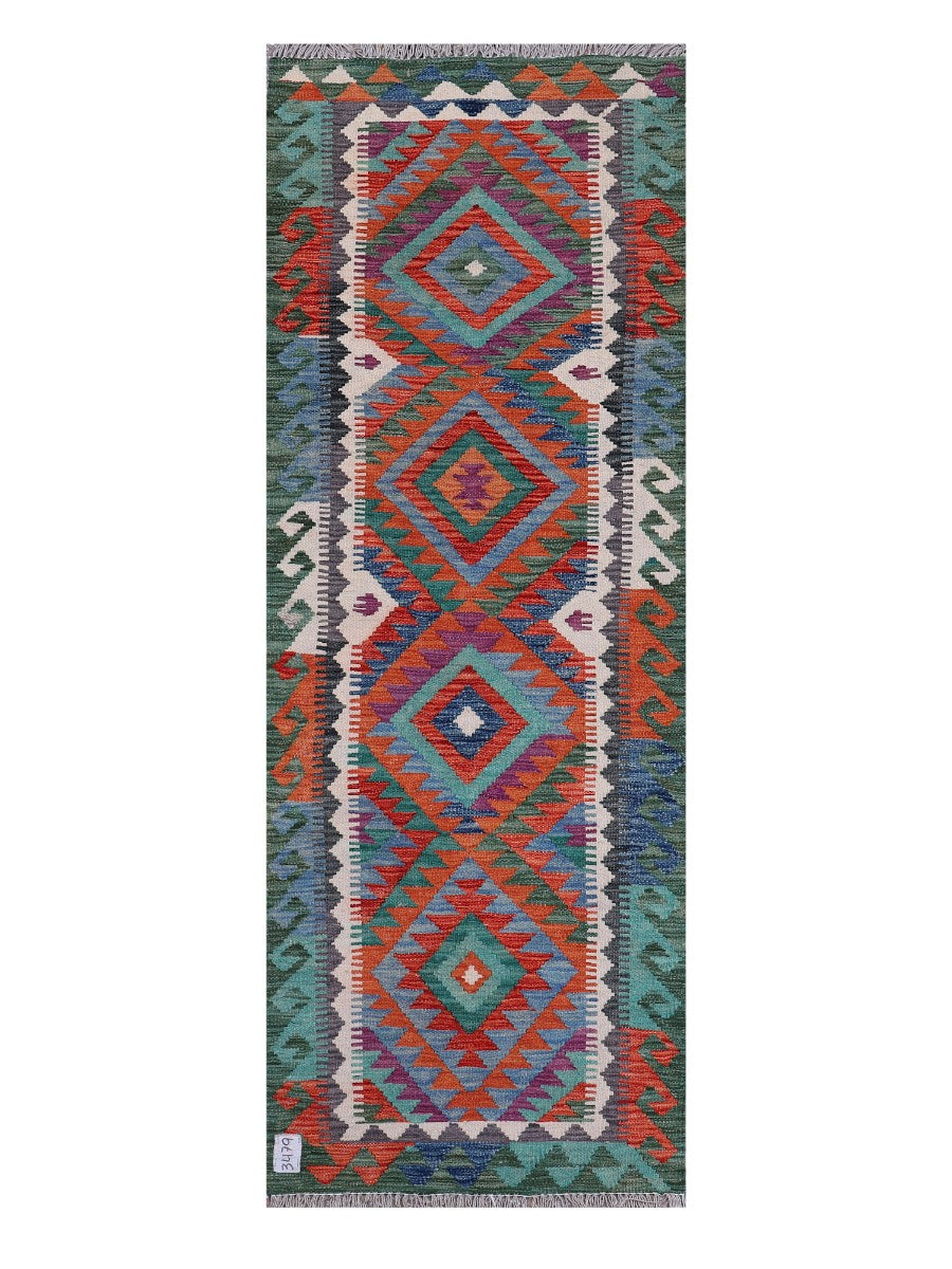 Maimana Afghanistan Kilim Rug - 194 x70 cm - Handmade