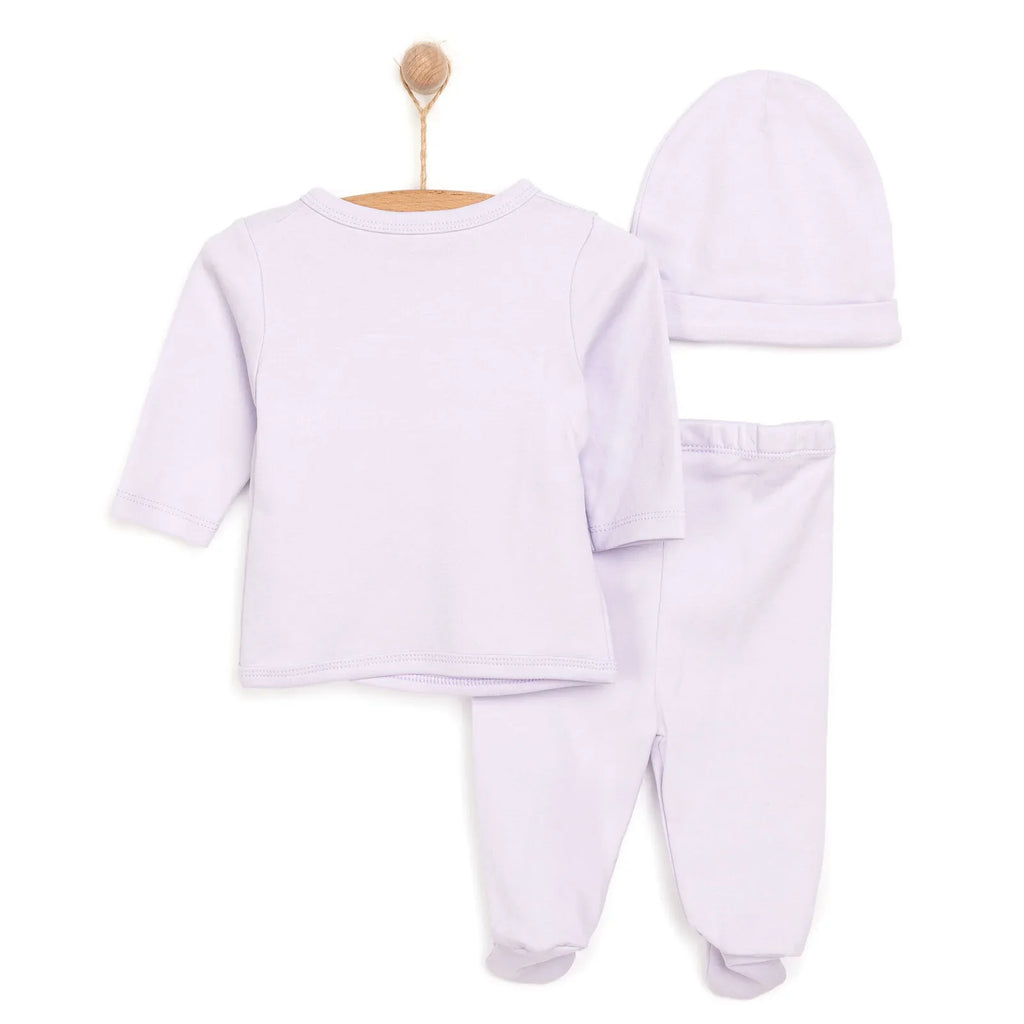 HelloBaby Newborn Organic Wrapover Top-Hat - Purple