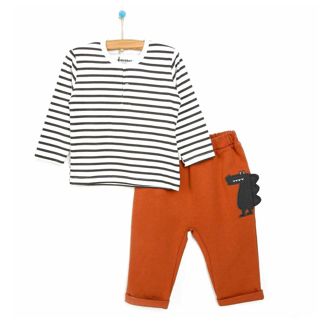 Bebbek Newborn Sweatshirt Footless Bottom - Brown - Bobobiy