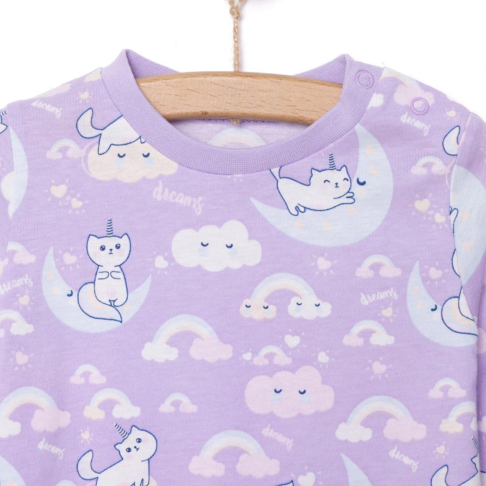 HelloBaby Girl Long Sleeve Pyjamas Set - Purple - Bobobiy