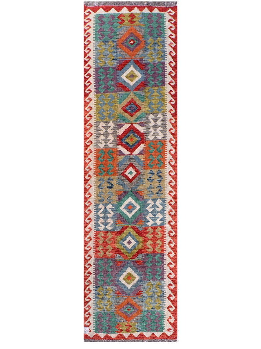 Maimana Afghanistan Kilim Runner - 282 x 78 cm - Handmade