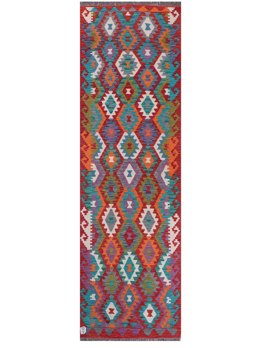 Maimana Afghanistan Kilim Runner - 295 x 88 cm - Handmade