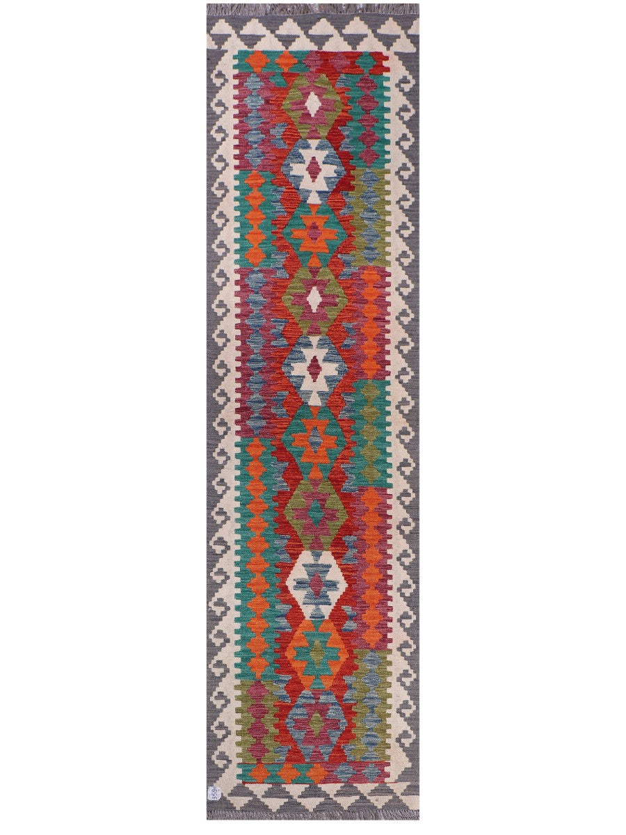 Maimana Afghanistan Kilim Runner - 298 x 78 cm - Handmade